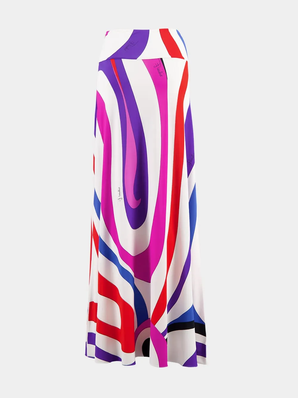 Marmo-Print Long Skirt