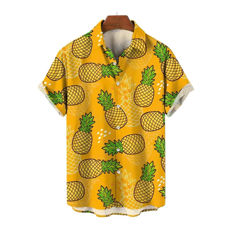 Men's 3D Colorful Fruits Printing Short Sleeves Shirts 2410001828
