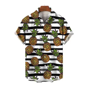 Men's 3D Colorful Fruits Printing Short Sleeves Shirts 2410001828