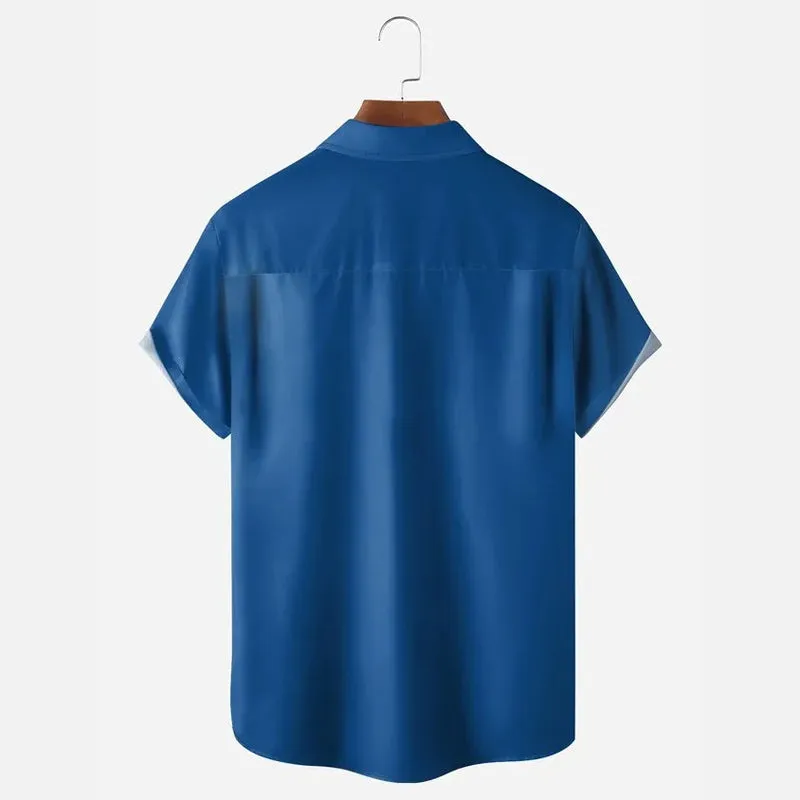 Men's American Beer Printed Short Sleeve Shirt