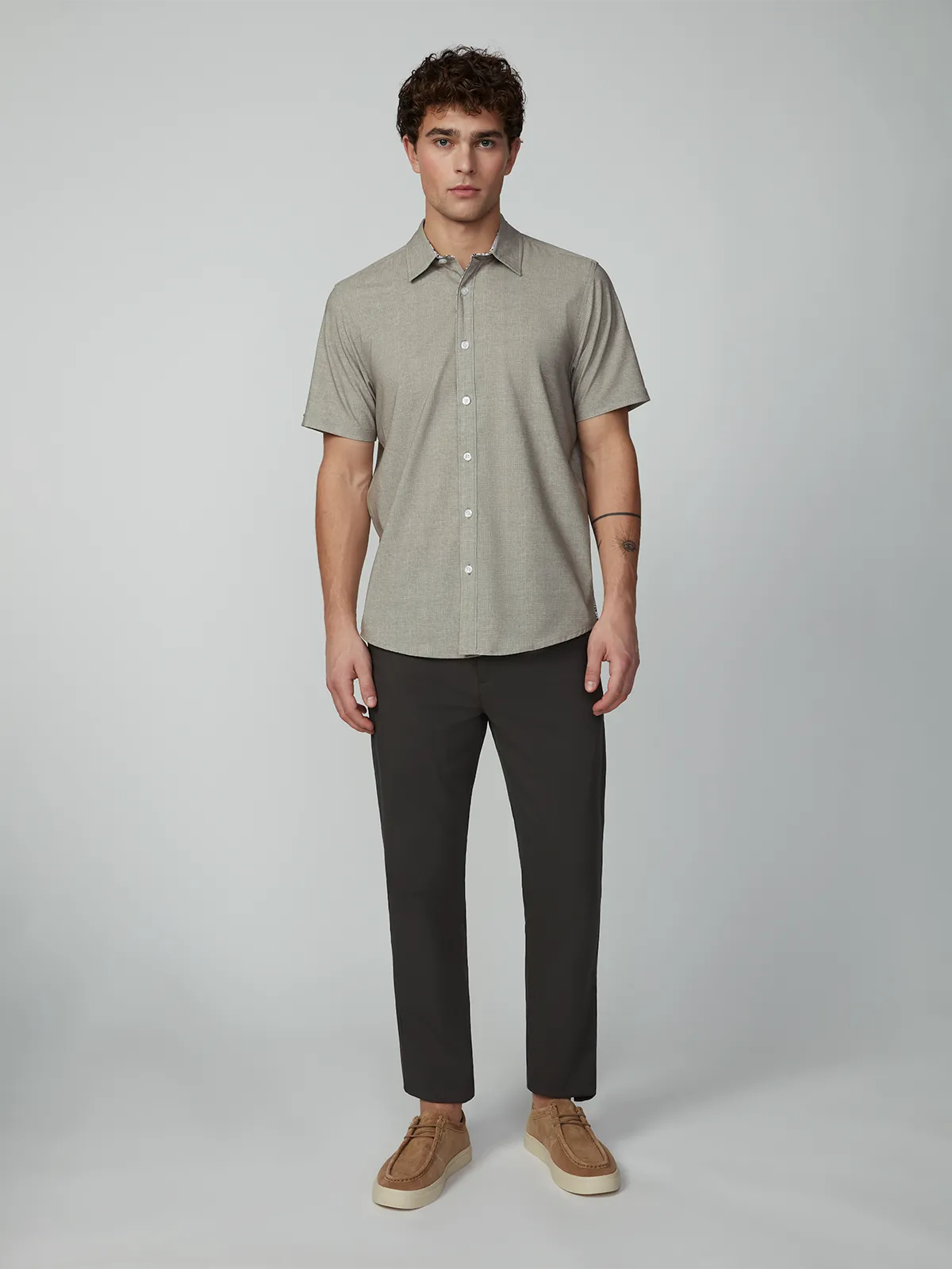 Men's Short Sleeve Textured 4-Way Stretch Shirt