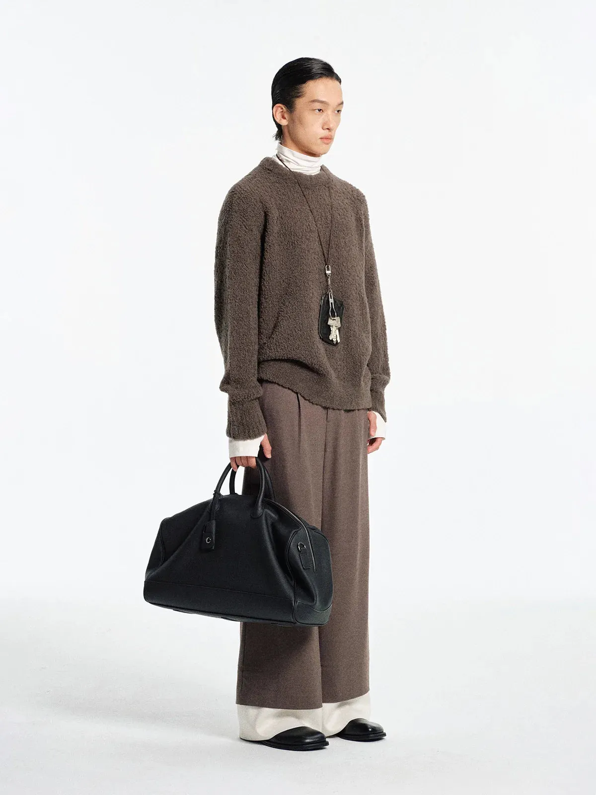 Merino Wool Blended Textured Sweater
