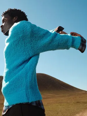Merino Wool Blended Textured Sweater