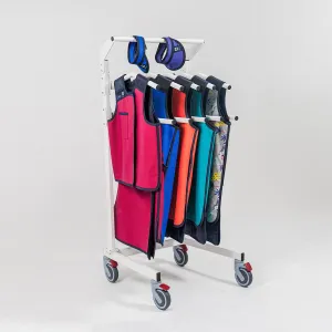 Mobile Lead Apron Rack for Five Tops & Skirts