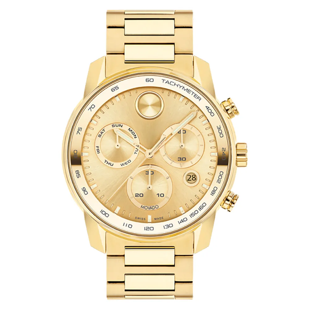 Movado Bold Men's Watch Gold Tone Case Quartz