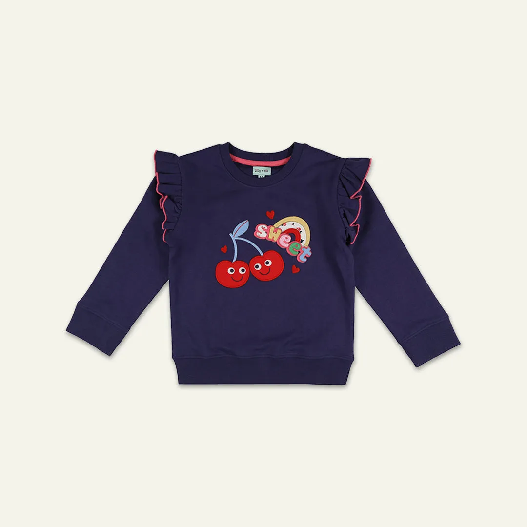 Navy Fruit Applique Sweatshirt