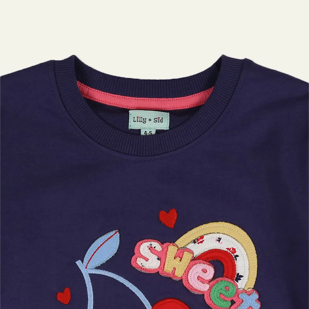 Navy Fruit Applique Sweatshirt