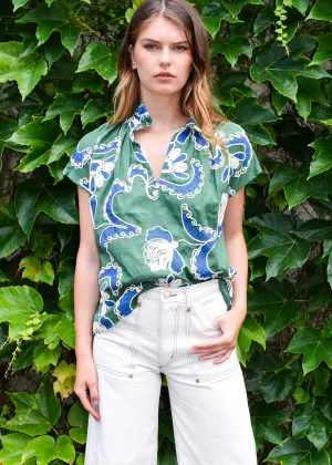 Never A Wallflower Vicki Short Sleeve Top in Crewel Work