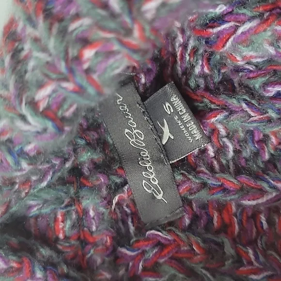 NEW! EDDIE BAUER Chunky Cable Knit Sweater Key Hole Back Small.