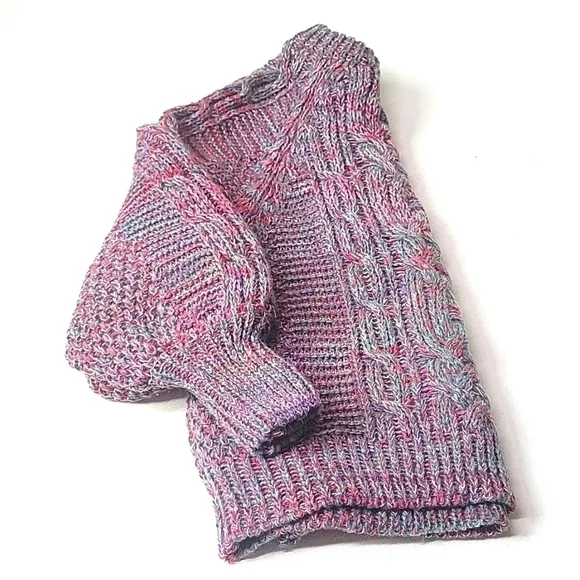 NEW! EDDIE BAUER Chunky Cable Knit Sweater Key Hole Back Small.