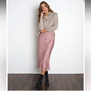 NWOT For Love &amp; Lemons Lillian Midi Pink Skirt