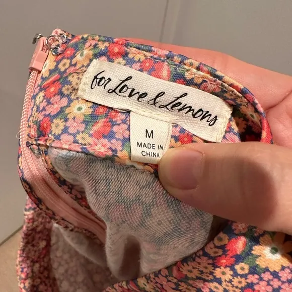 NWOT For Love &amp; Lemons Lillian Midi Pink Skirt