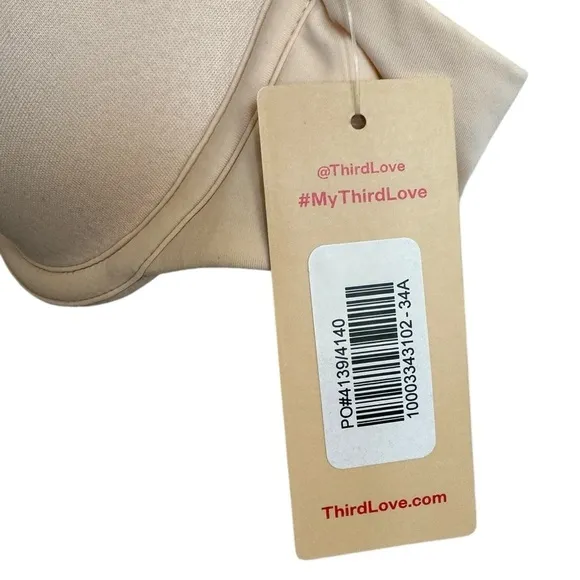 NWT ThirdLove 24/7 Classic T-Shirt Bra, Soft Pink, Size 34A