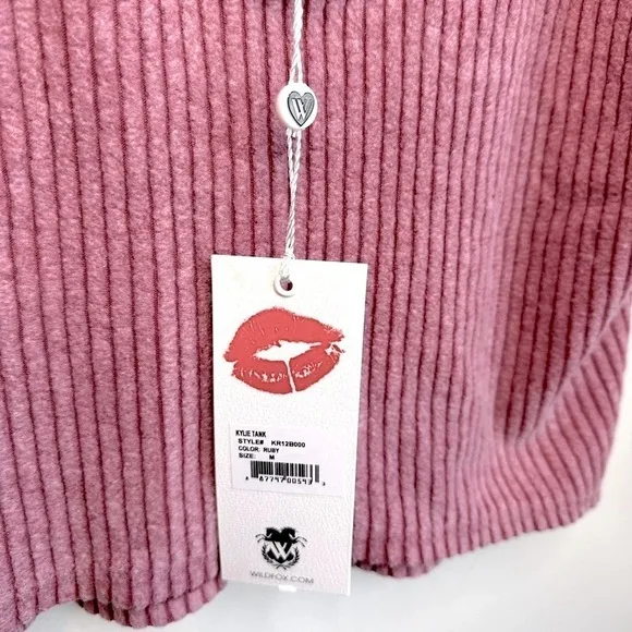 NWT Wildfox Kylie Ribbed Brushed Knit Sweater Tank Top Ruby Size Medium