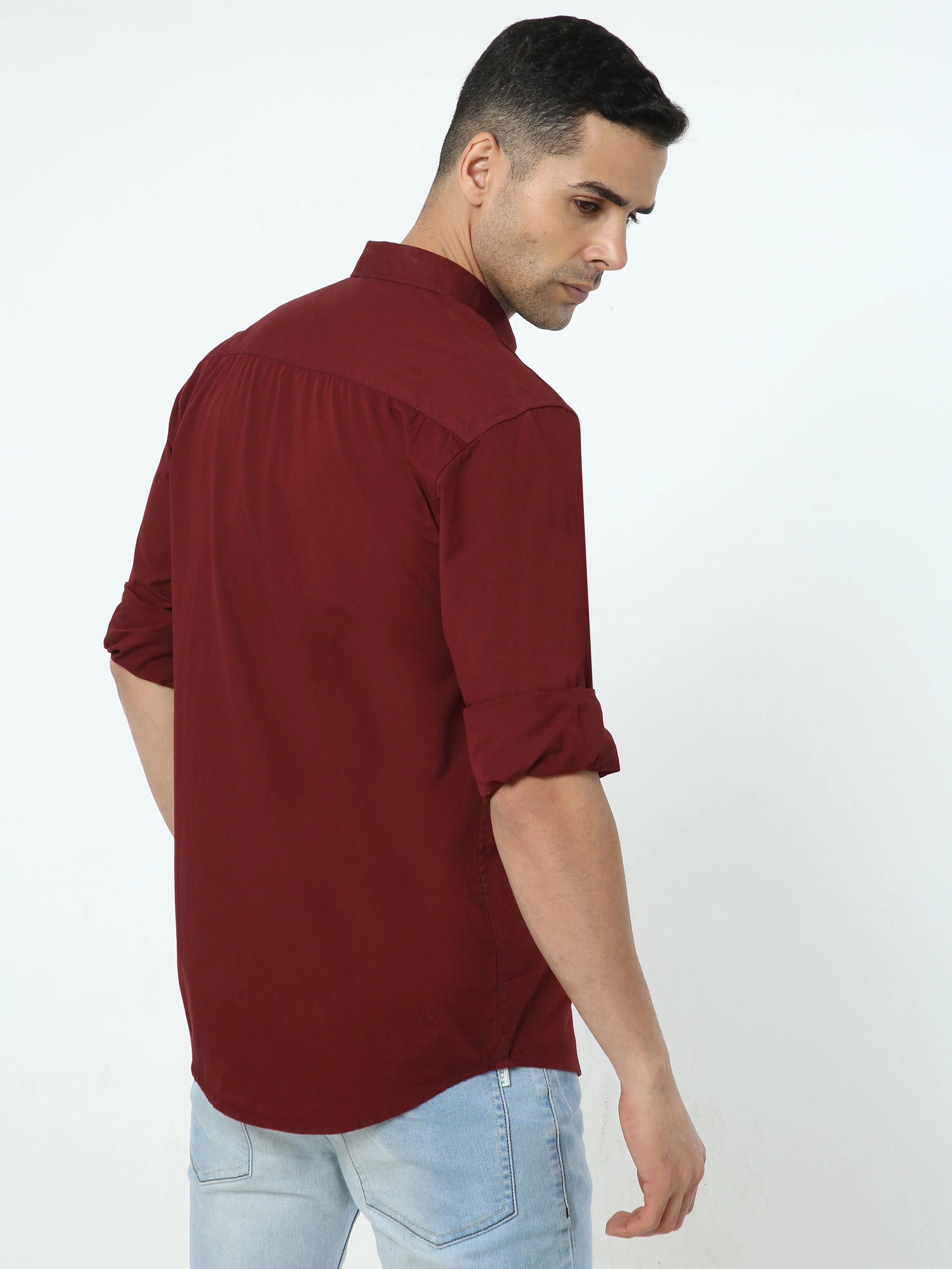 Onfire Solid Maroon Shirt - A2247A