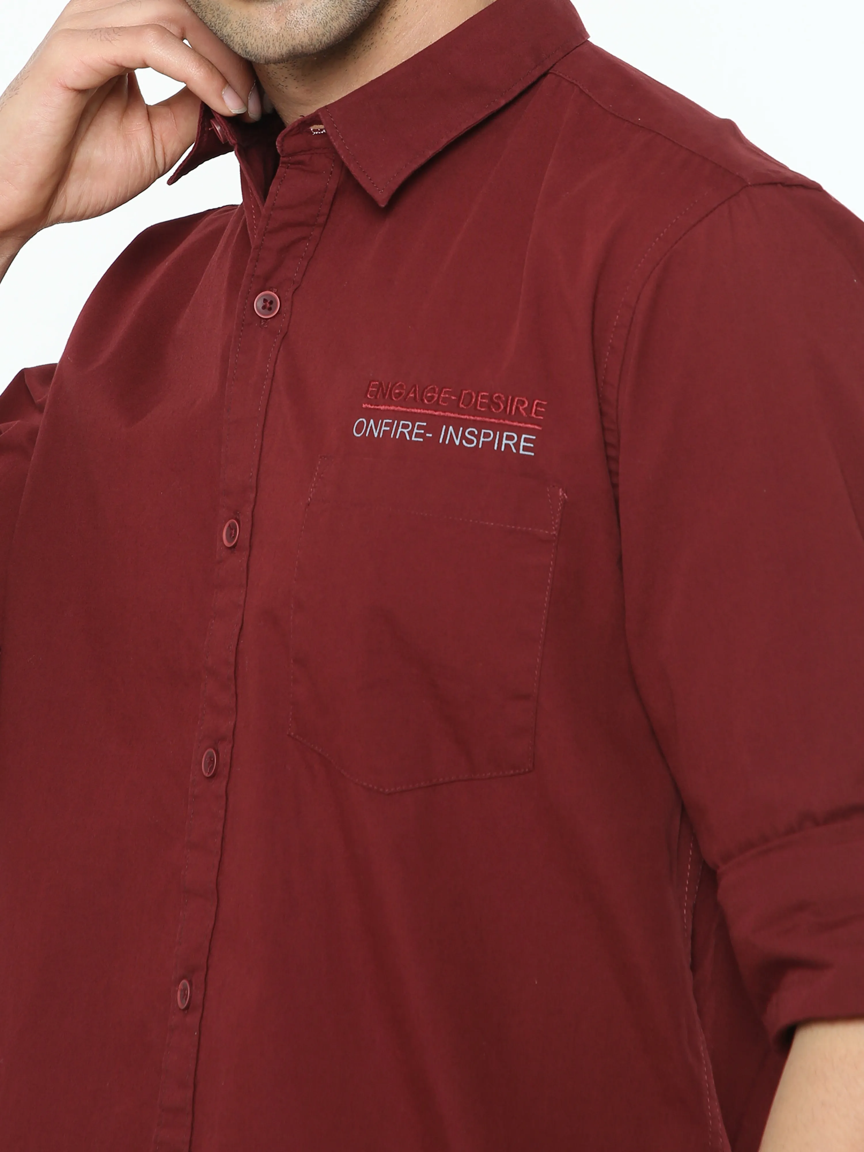 Onfire Solid Maroon Shirt - A2247A