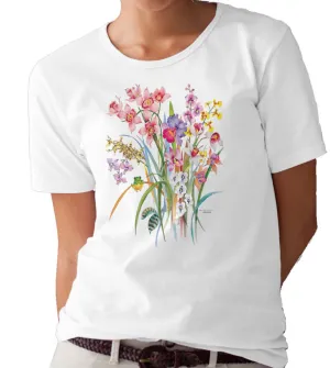 Orchids and Frog T-shirt/tee by Valerie Pfeiffer