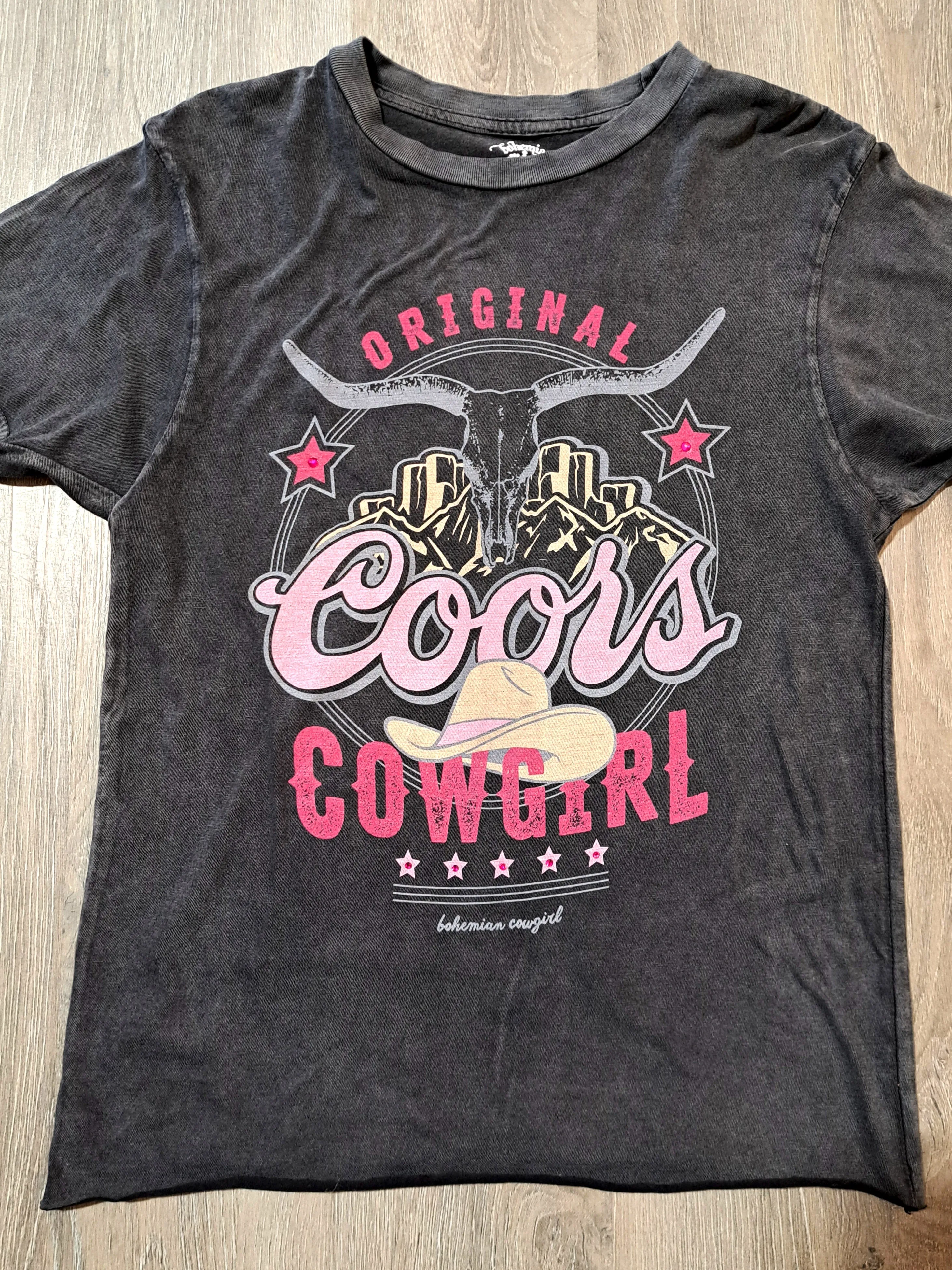 Original Coors Cowgirl Black Wash T-Shirt