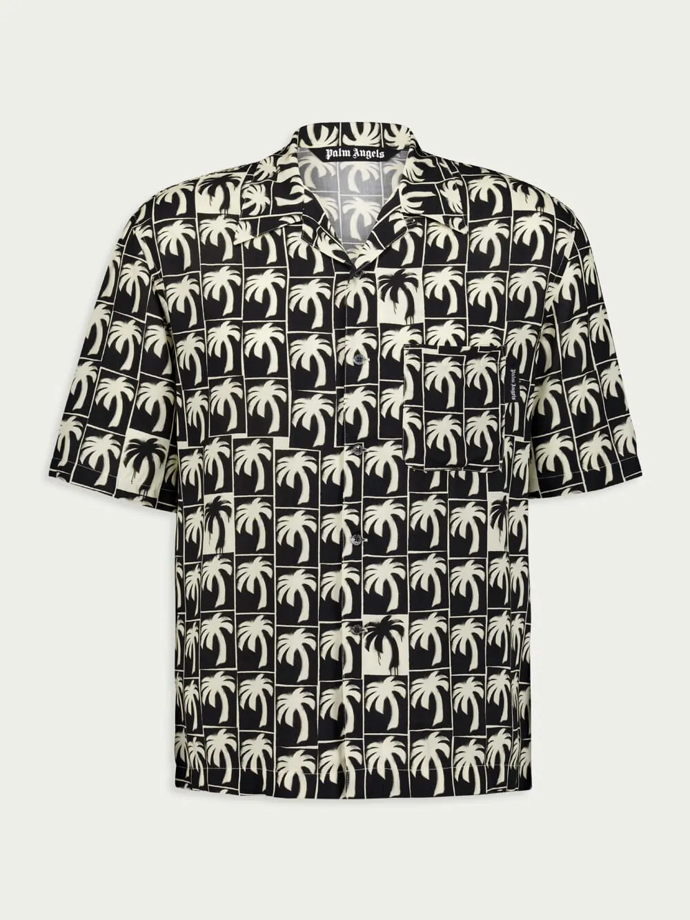 Palm-Tree Print Bowling Shirt
