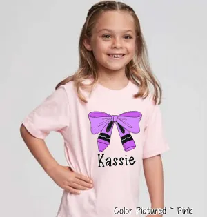 Personalized Crayon Bow Back to School Tee or Sweatshirt