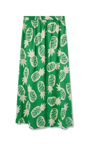 Pineapple Print Midi Skirt