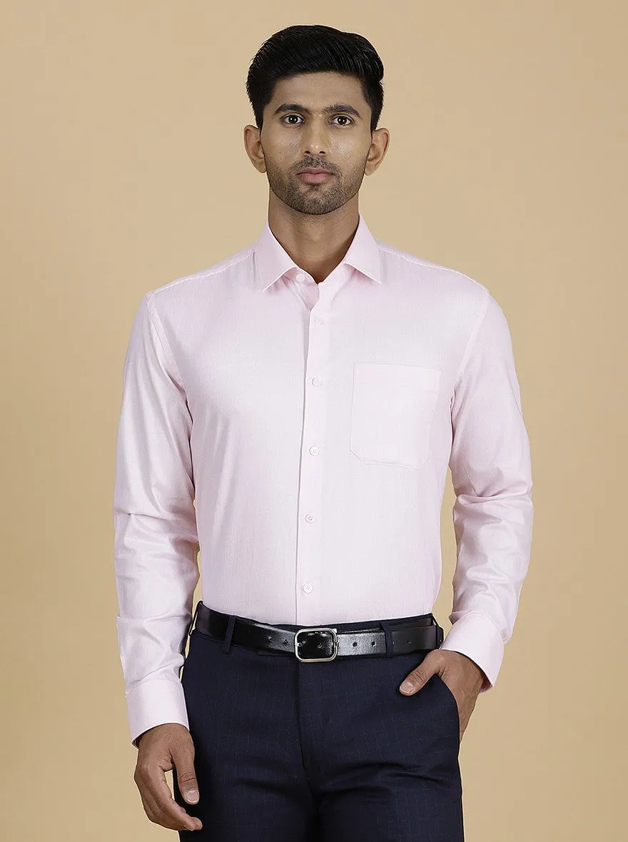 Pink Solid Regular Fit Formal Shirt | JadeBlue