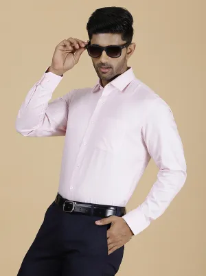 Pink Solid Regular Fit Formal Shirt | JadeBlue