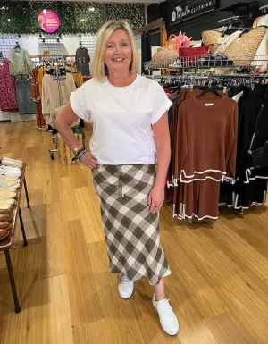 Plaid Linen Skirt