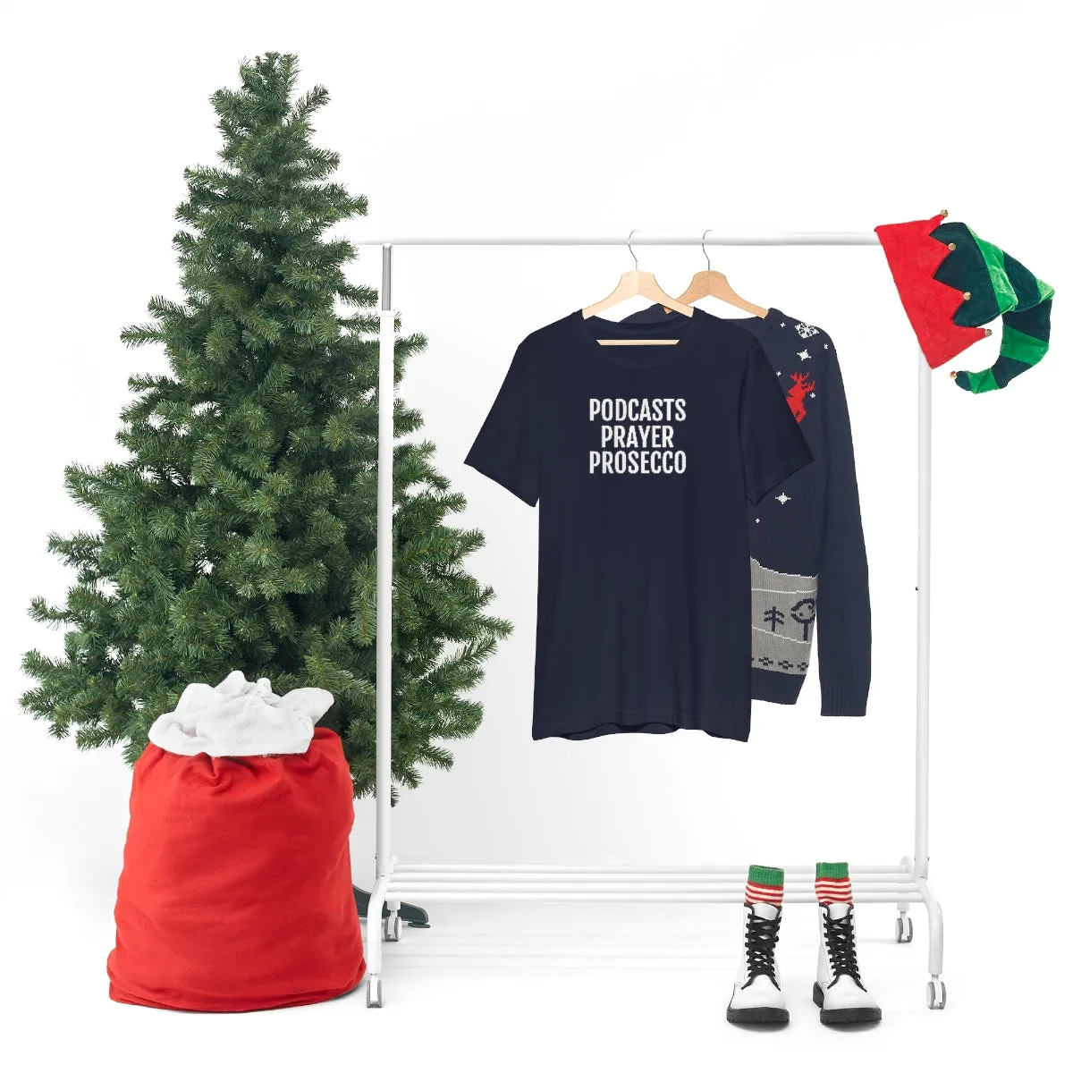 Podcast, Prayer, Prosecco - Unisex Jersey Short Sleeve Tee