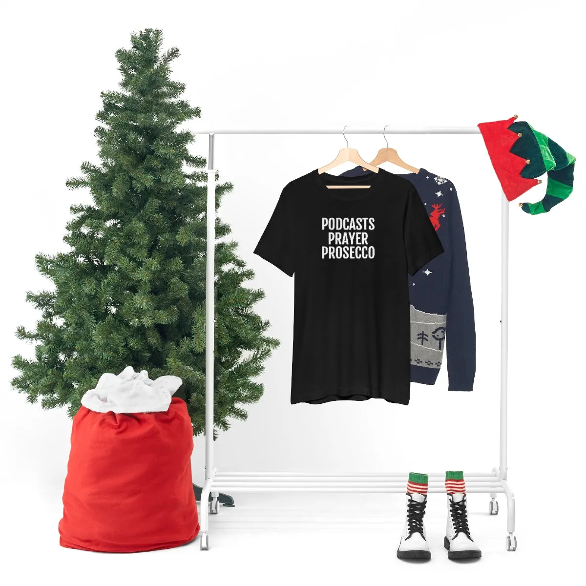 Podcast, Prayer, Prosecco - Unisex Jersey Short Sleeve Tee