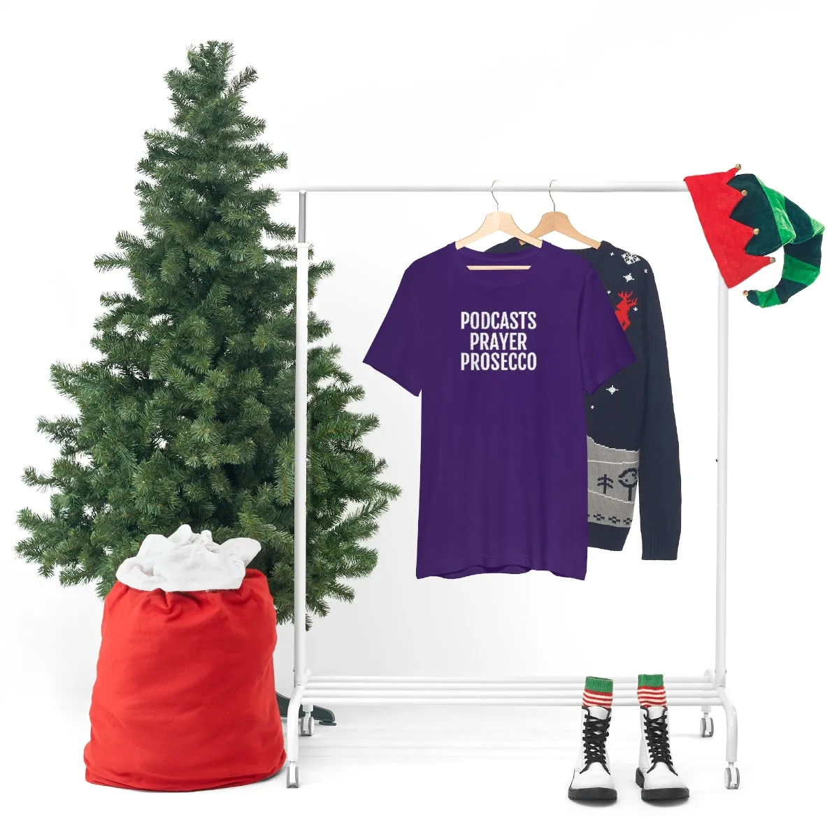 Podcast, Prayer, Prosecco - Unisex Jersey Short Sleeve Tee