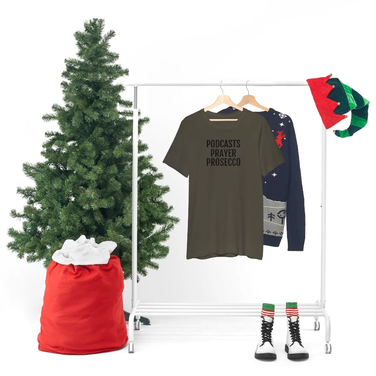 Podcast, Prayer, Prosecco - Unisex Jersey Short Sleeve Tee