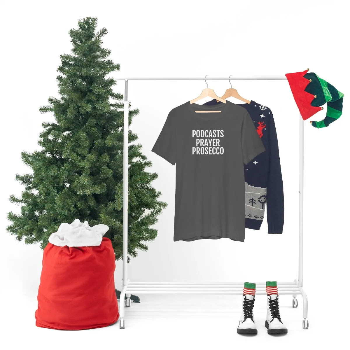 Podcast, Prayer, Prosecco - Unisex Jersey Short Sleeve Tee