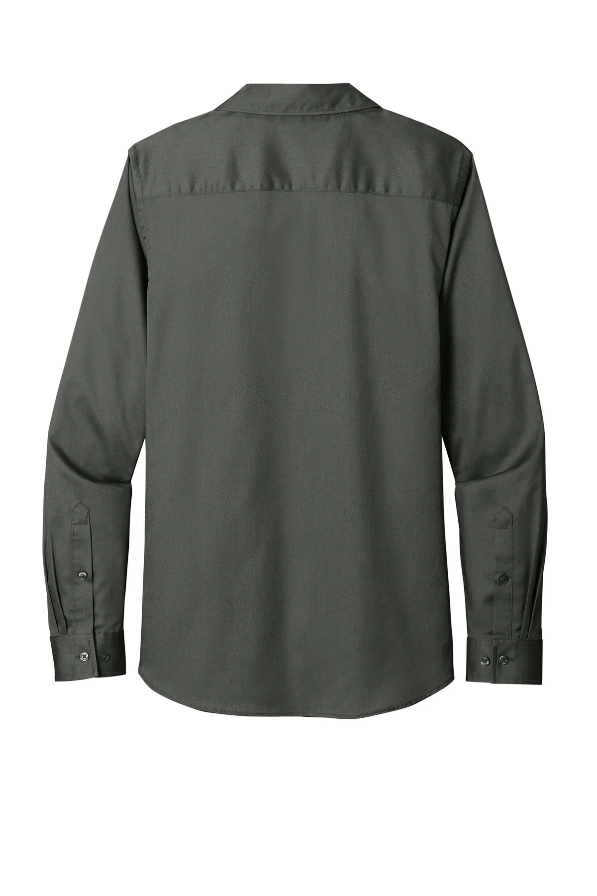 Port Authority Women's Long Sleeve SuperPro ReactTwill Shirt. LW808 Storm Grey