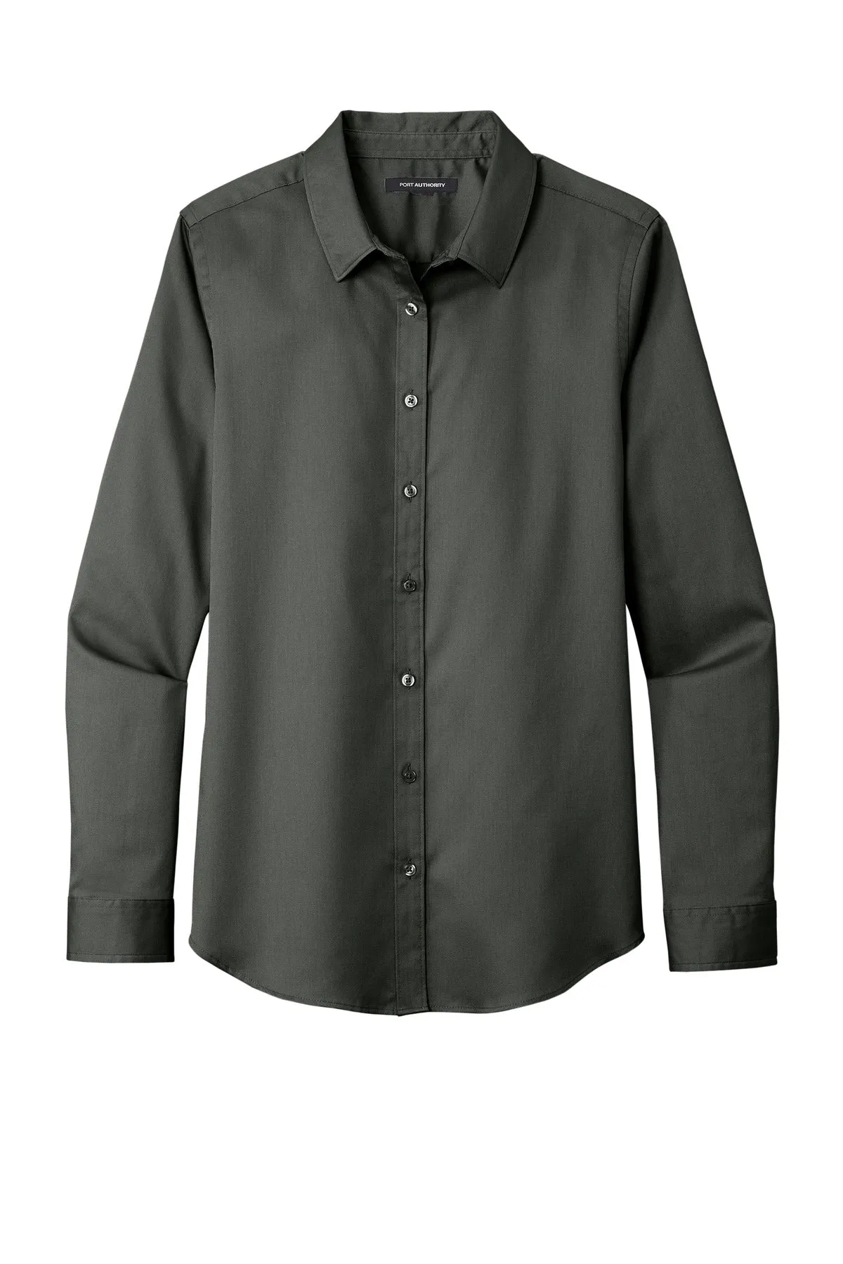 Port Authority Women's Long Sleeve SuperPro ReactTwill Shirt. LW808 Storm Grey