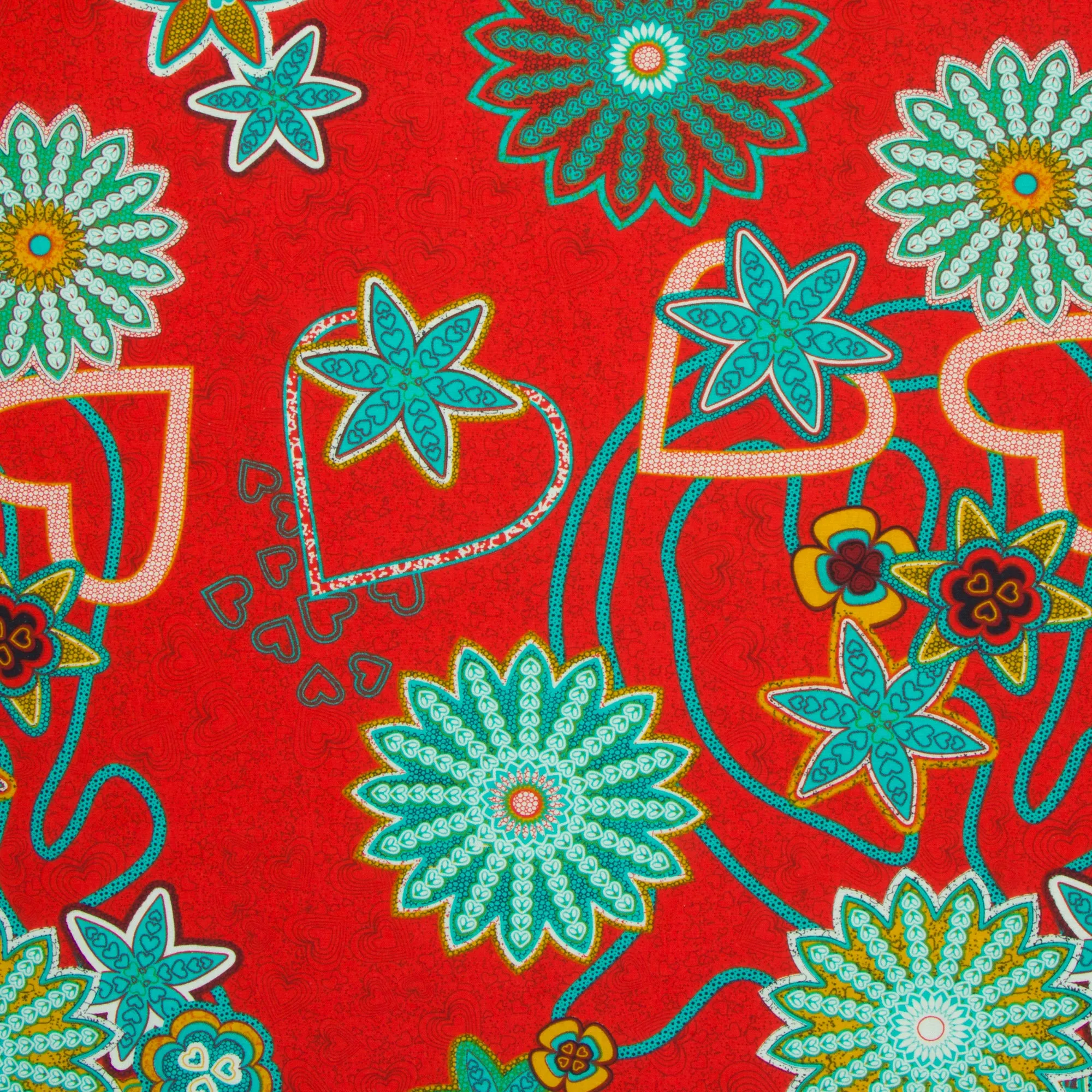 Printed 100% Cotton Apparel Fabric Red