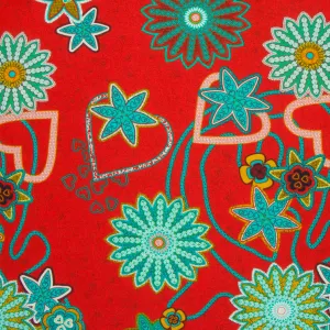 Printed 100% Cotton Apparel Fabric Red