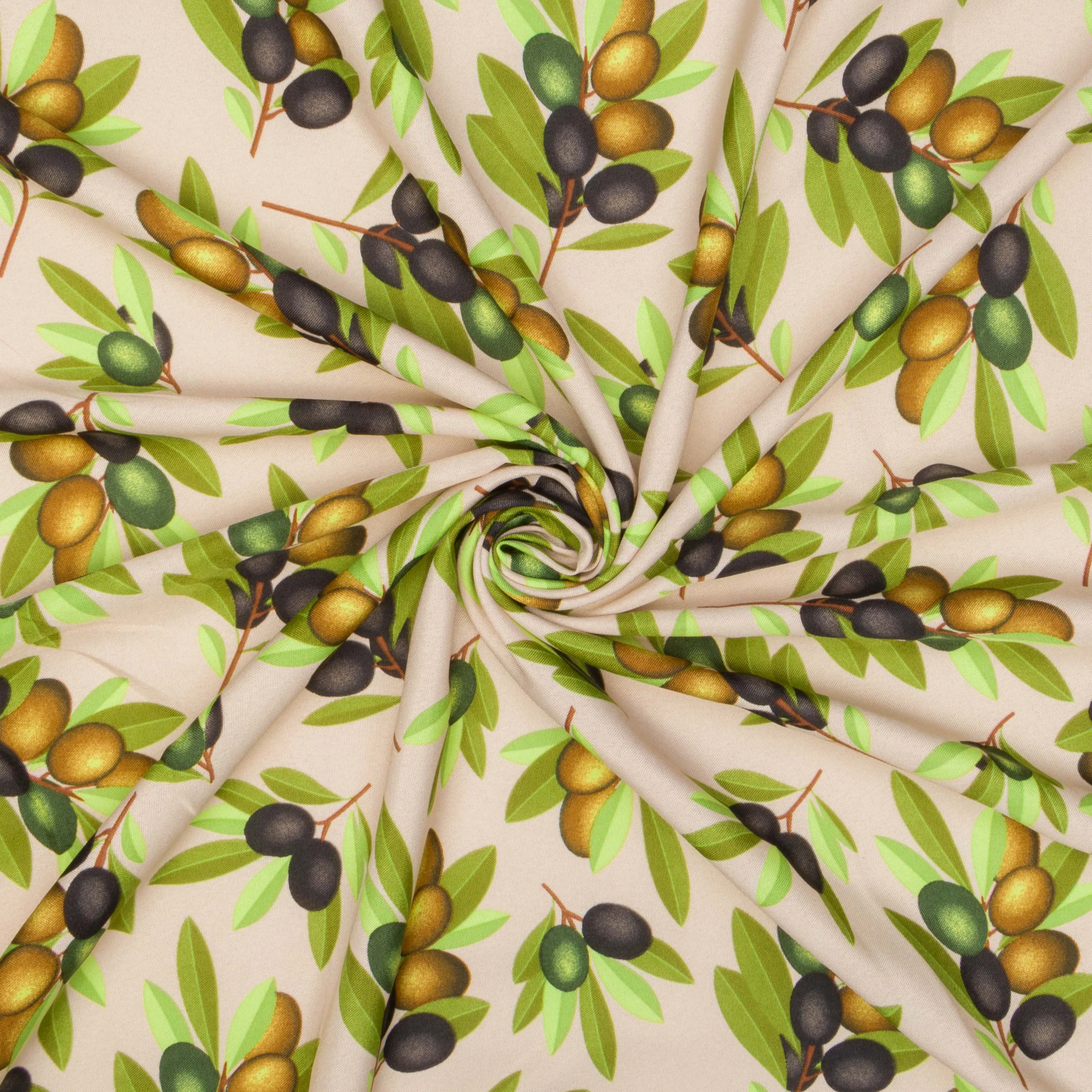 Printed Mini Matt Olive Grey Background Large Leaf