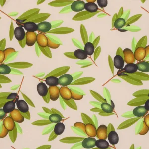 Printed Mini Matt Olive Grey Background Large Leaf