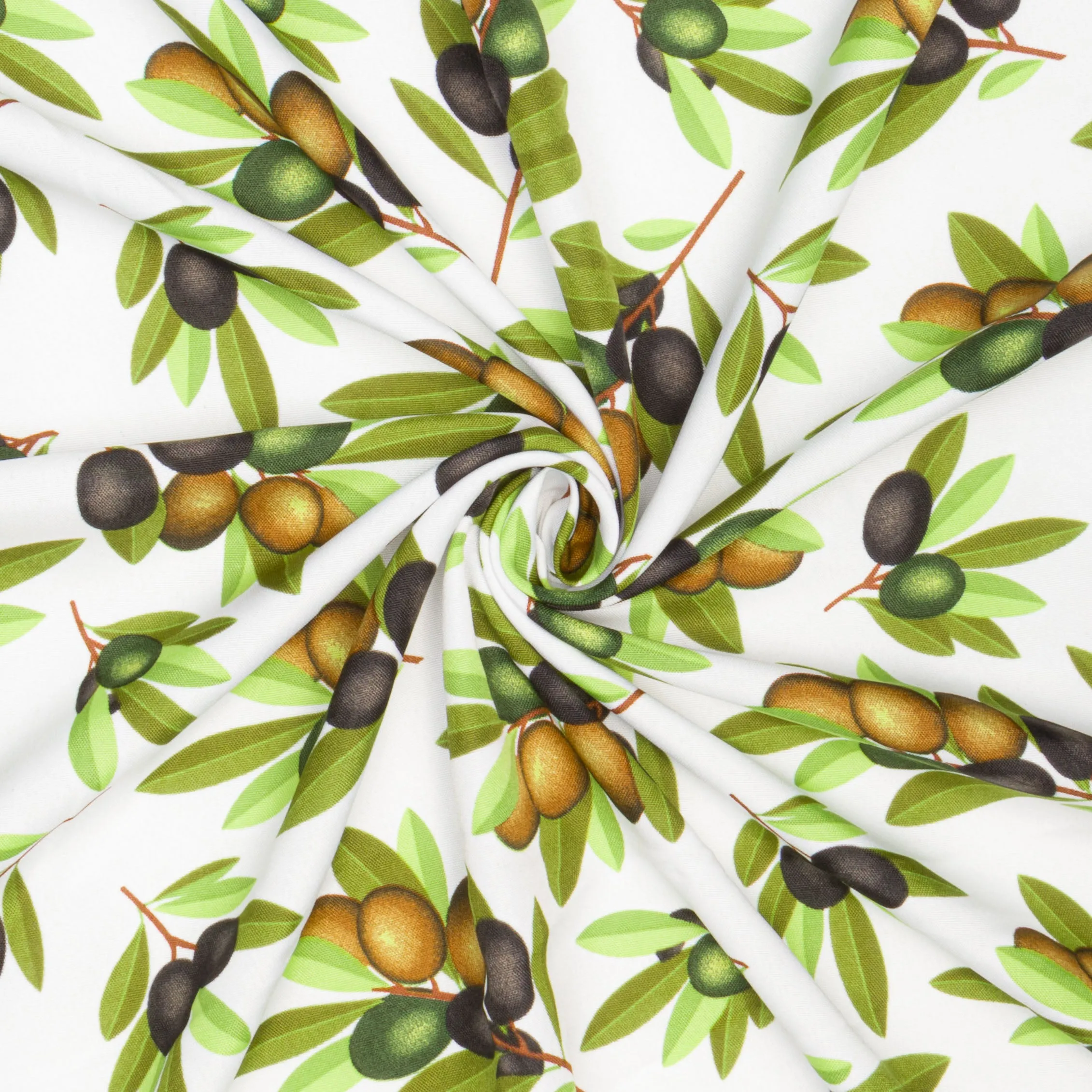 Printed Mini Matt Olive White Background Large Leaf
