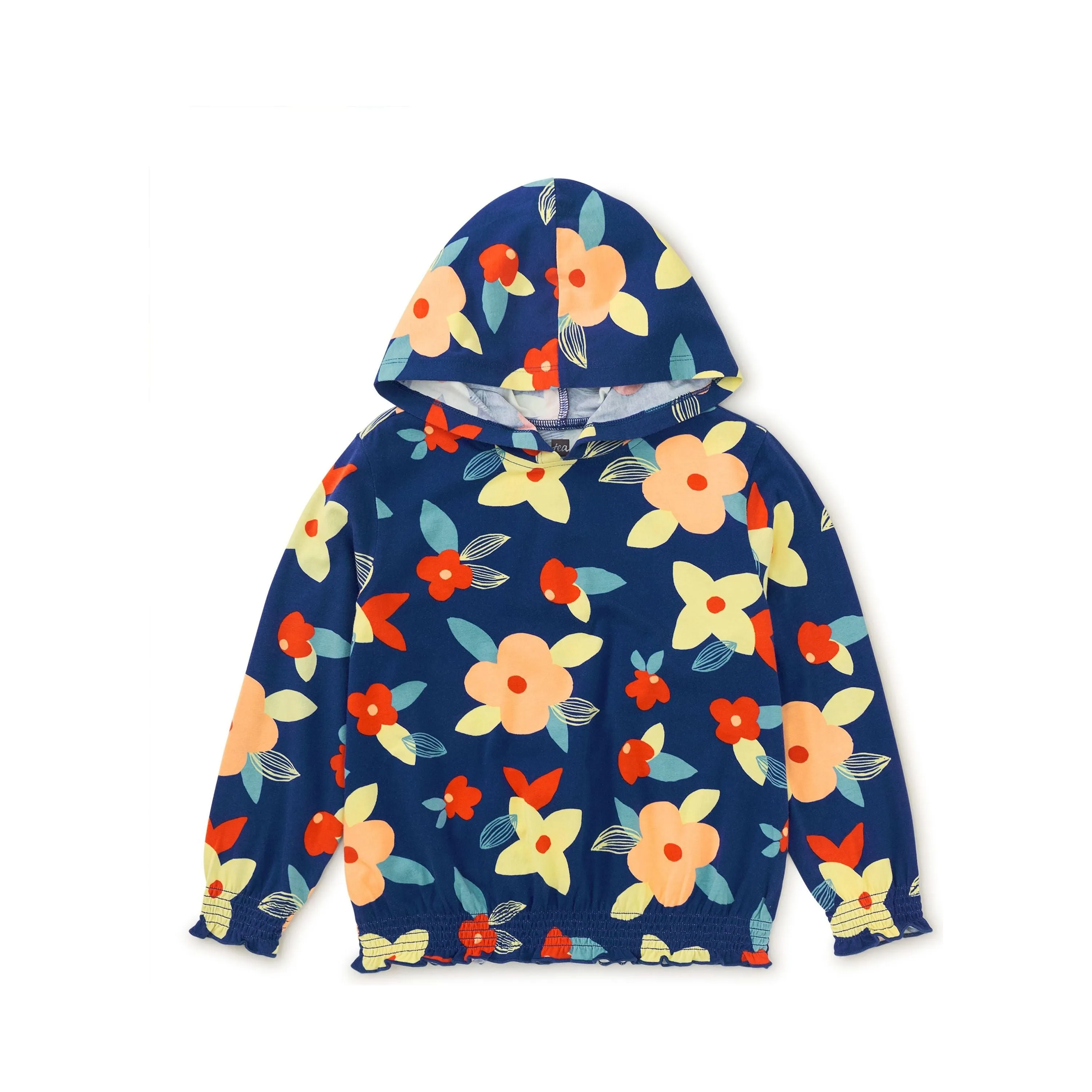 Printed Smocked Hoodie - Turkish Coastal Floral