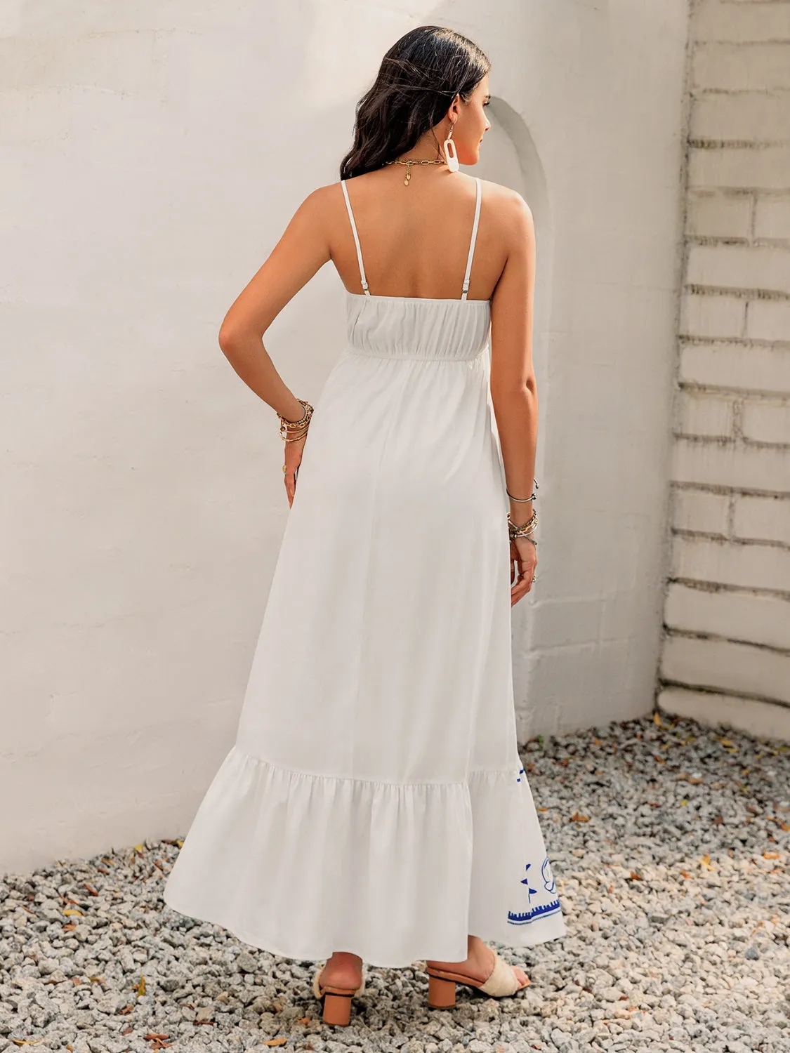 Printed Square Neck Maxi Cami Dress