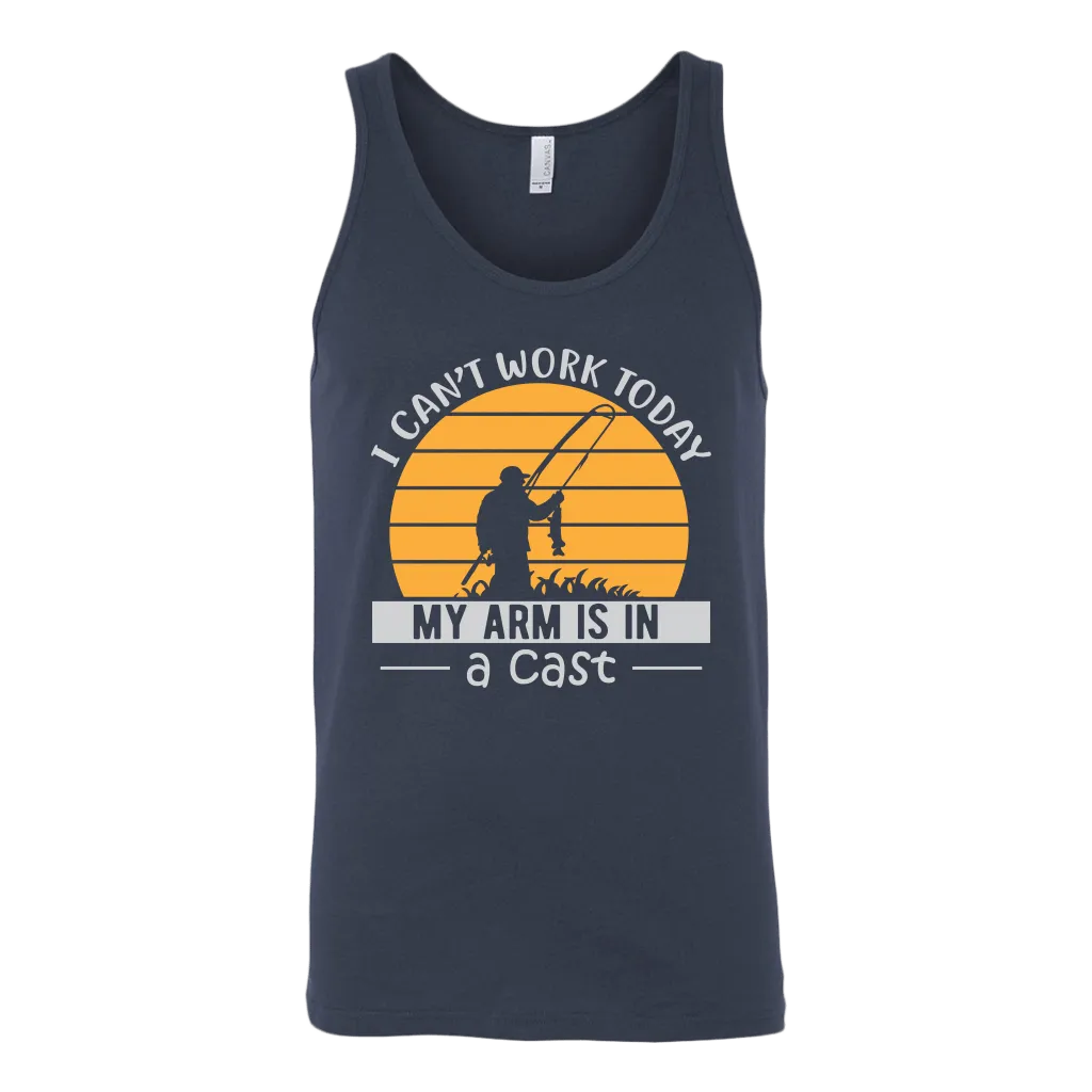"I Can't Work Today, My Arm Is In A Cast" Funny Fishing Shirt and Hoodie