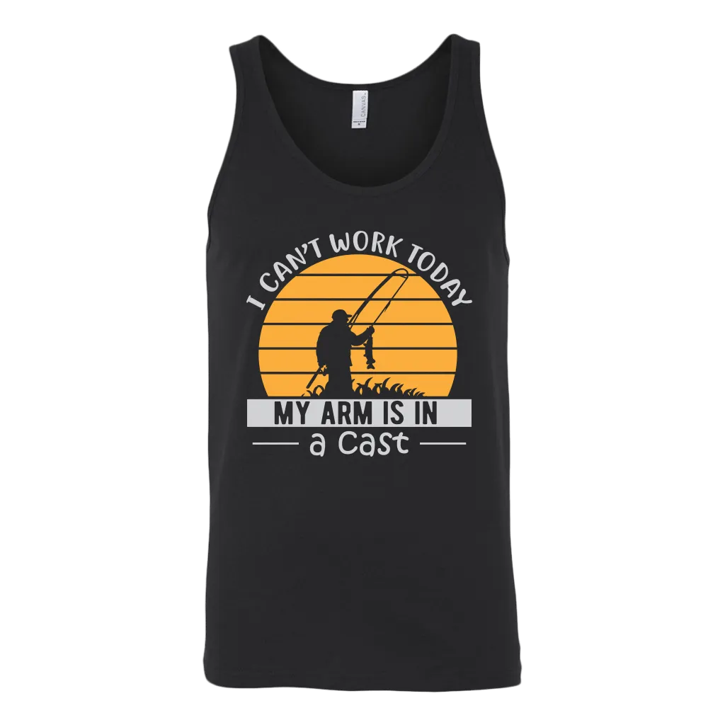 "I Can't Work Today, My Arm Is In A Cast" Funny Fishing Shirt and Hoodie