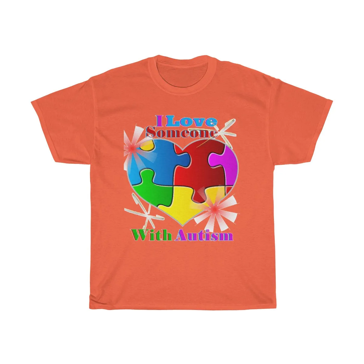"I Love Someone with Autism" Unisex Heavy Cotton Tee