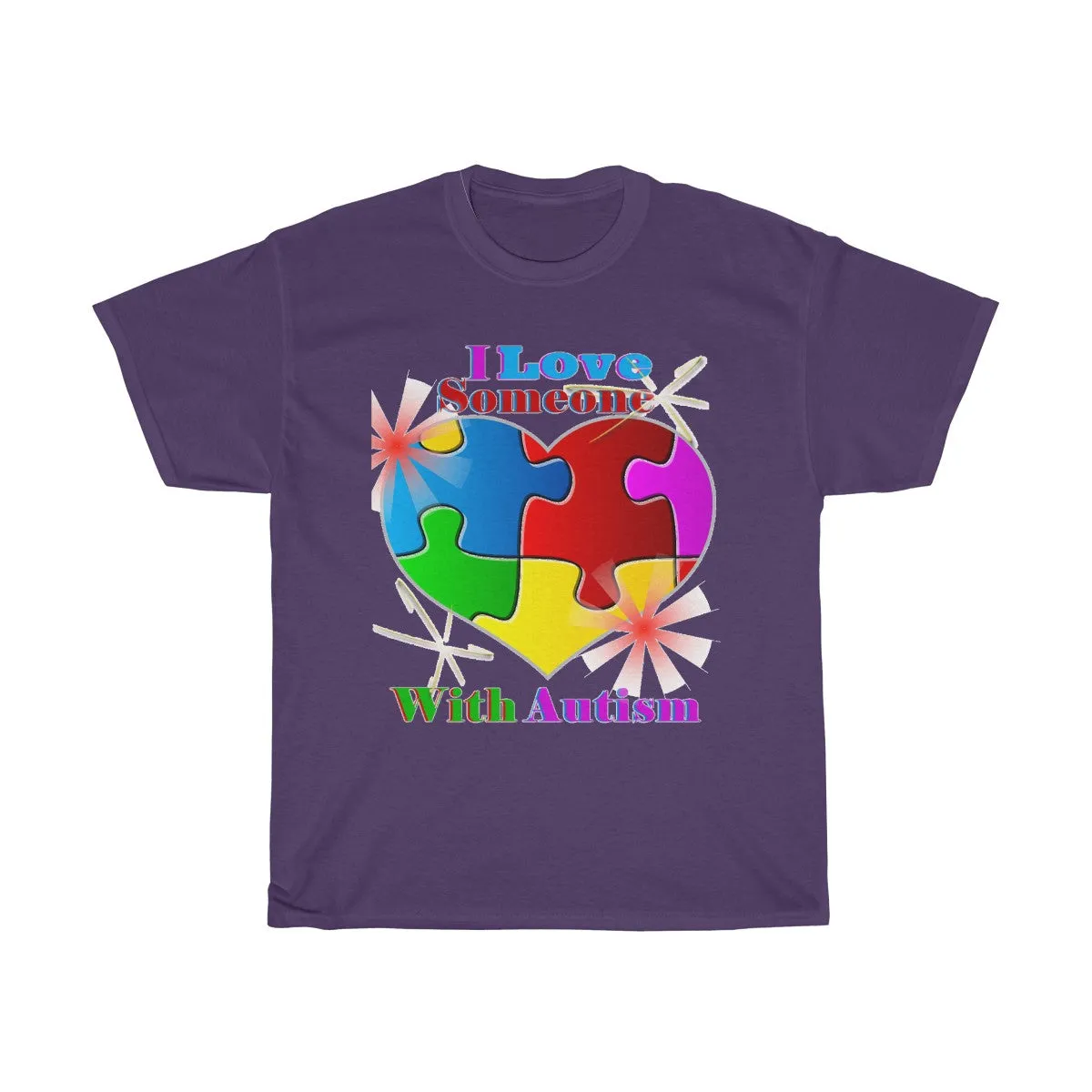 "I Love Someone with Autism" Unisex Heavy Cotton Tee