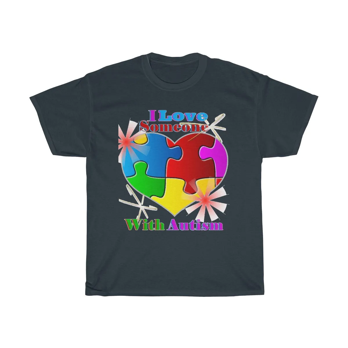 "I Love Someone with Autism" Unisex Heavy Cotton Tee
