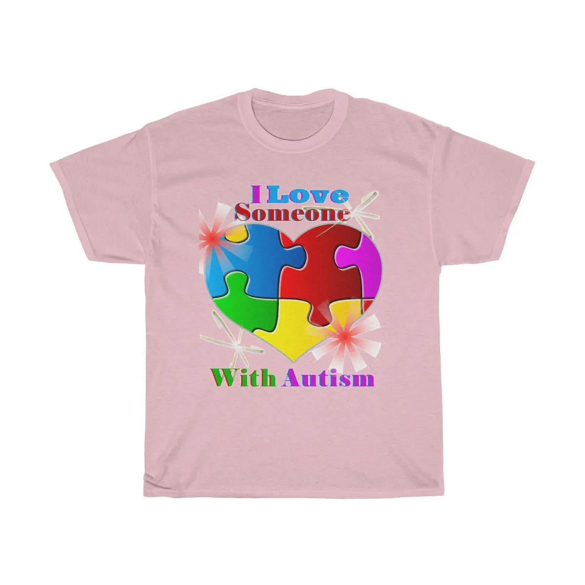 "I Love Someone with Autism" Unisex Heavy Cotton Tee