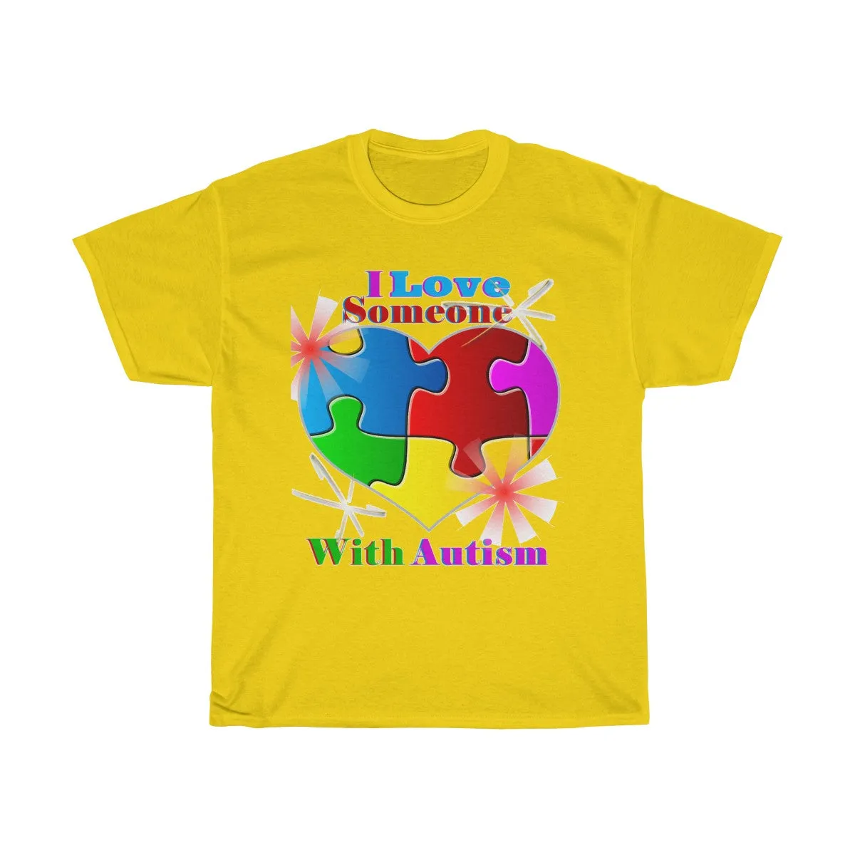 "I Love Someone with Autism" Unisex Heavy Cotton Tee