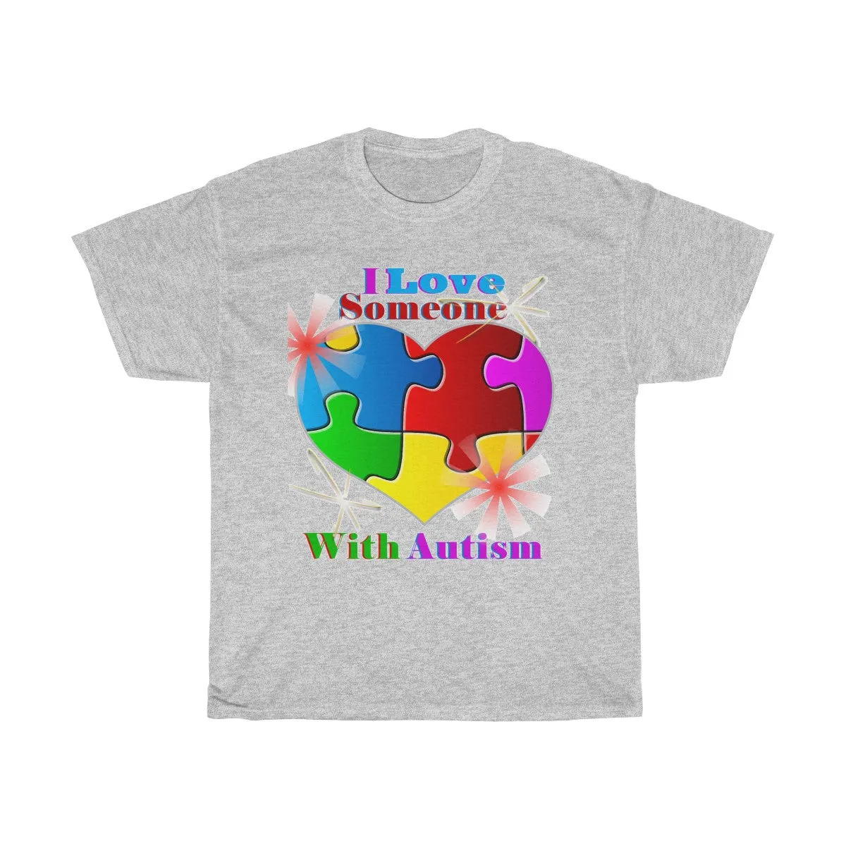 "I Love Someone with Autism" Unisex Heavy Cotton Tee